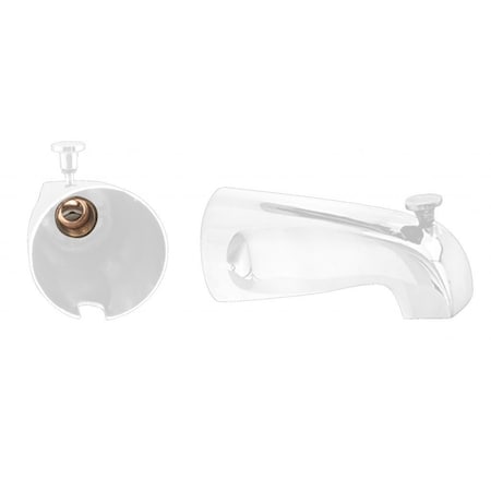 Westbrass Nose Diverter 5-1/2" Tub Spout in Powdercoated White D311-50